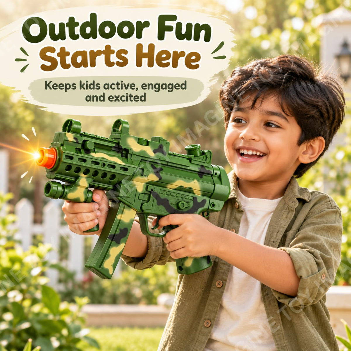 Toy Imagine Gun for Kids, Army Colour