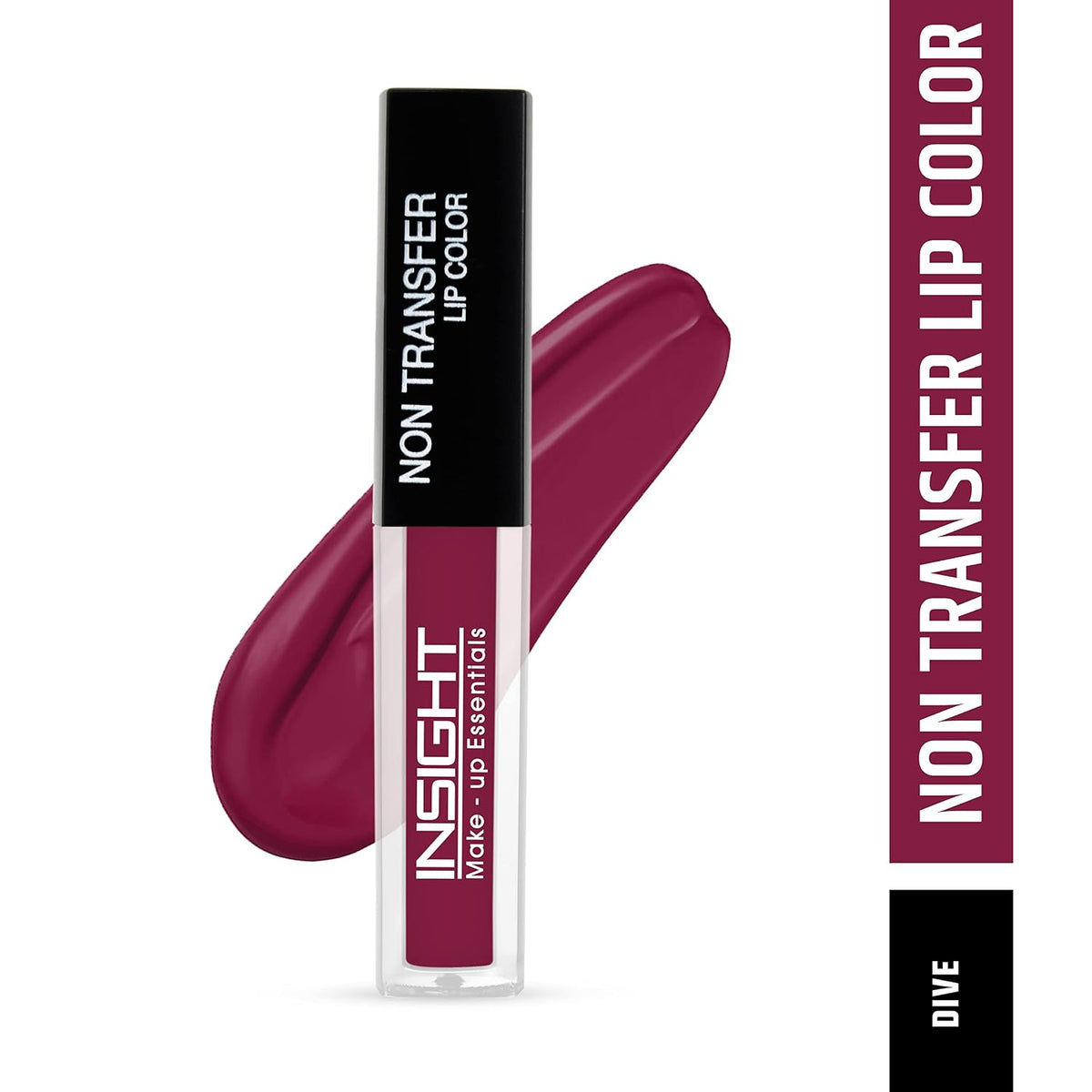 INSIGHT Cosmetics Liner Express Eye Pen, Black(Matte), 1.5g (Black) & Insight Non Transfer Lip Color, Matte Finish, 4ml (19 Dive)