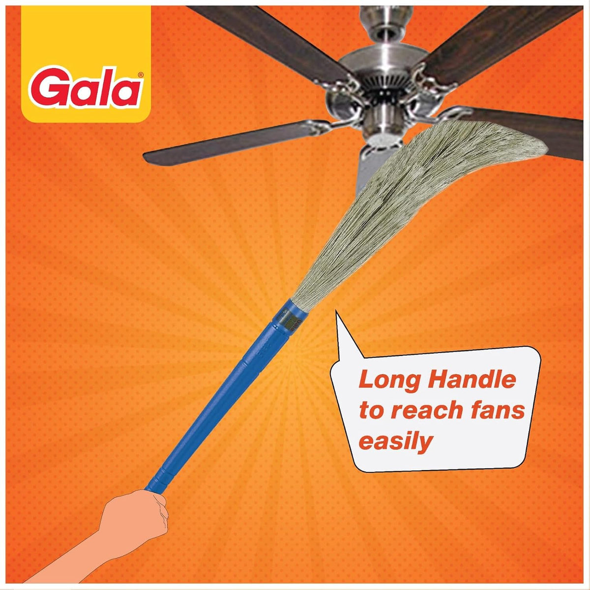Gala No Dust Broom Extra Long (For Floor Cleaning Multipurpose, Fiber) (149629)