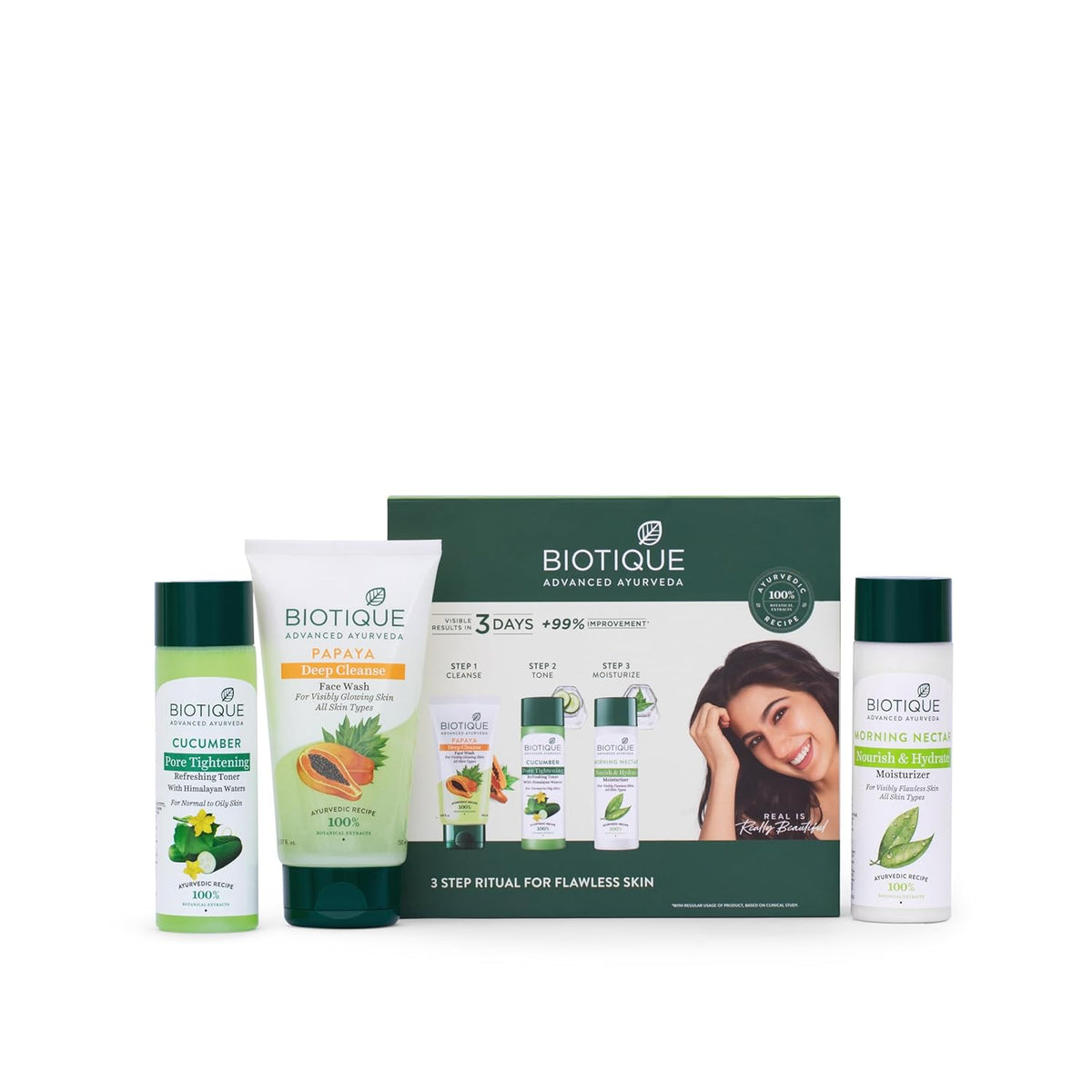 Biotique 3 Step Ritual for Flawless Skin Kit 390ml