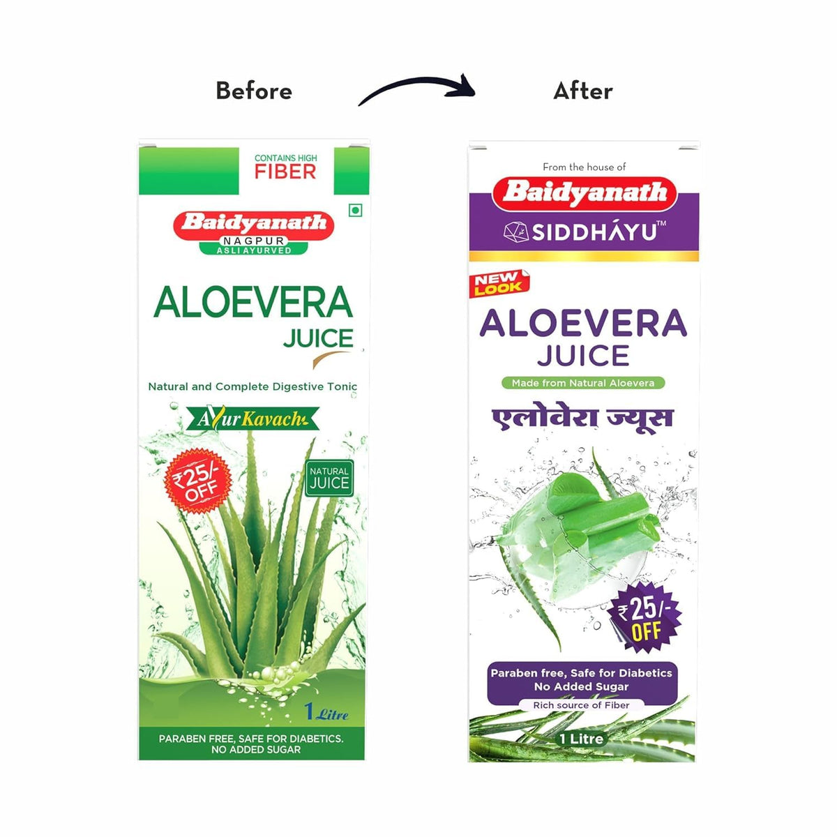 Baidyanath Asli Ayurved Amla Juice 1L Cold Press + Aloe Vera Juice 1L | Cold-Pressed, Vitamin C, Supports Immunity & Digestion, Combo For Glowing Skin, Hair Care, And Detox