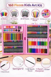 Toy Imagine 168 Pieces Art Set for Kids Drawing Painting Kit | Colour Set with Crayons Markers Oil Pastels Water Colours & Case | Stationery Kit for Kids 6–12 | Art Craft Supplies Gift for Boys & Girls(Assorted)