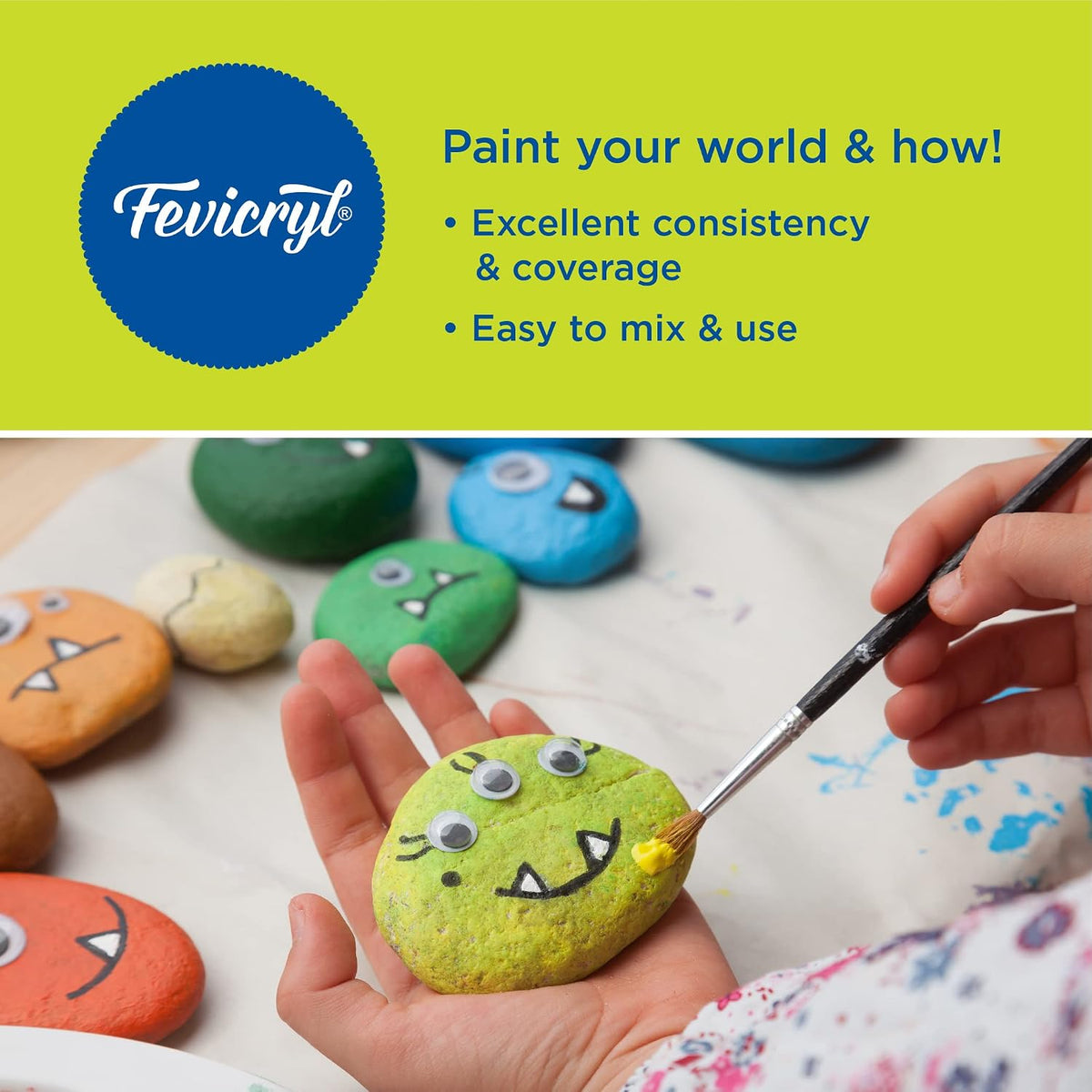 Fevicryl Glass Colour kit and Sunflower Acrylic kit Combo | Art & Craft Kit | DIY | Ideal for Artists and Beginners, Gifting