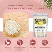Bliss of Earth Organic Sesame Seeds 2x200 gm White For Eating, Raw Til Seeds