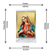 DIVINITI 24K Gold Plated Acrylic Mother Mary Dashboard Frame | Premium Christian Spiritual Gifting Item for Divine Blessings & Peace | Luxury Religious Decor for Car, Office & Home | 11 X 7 CM