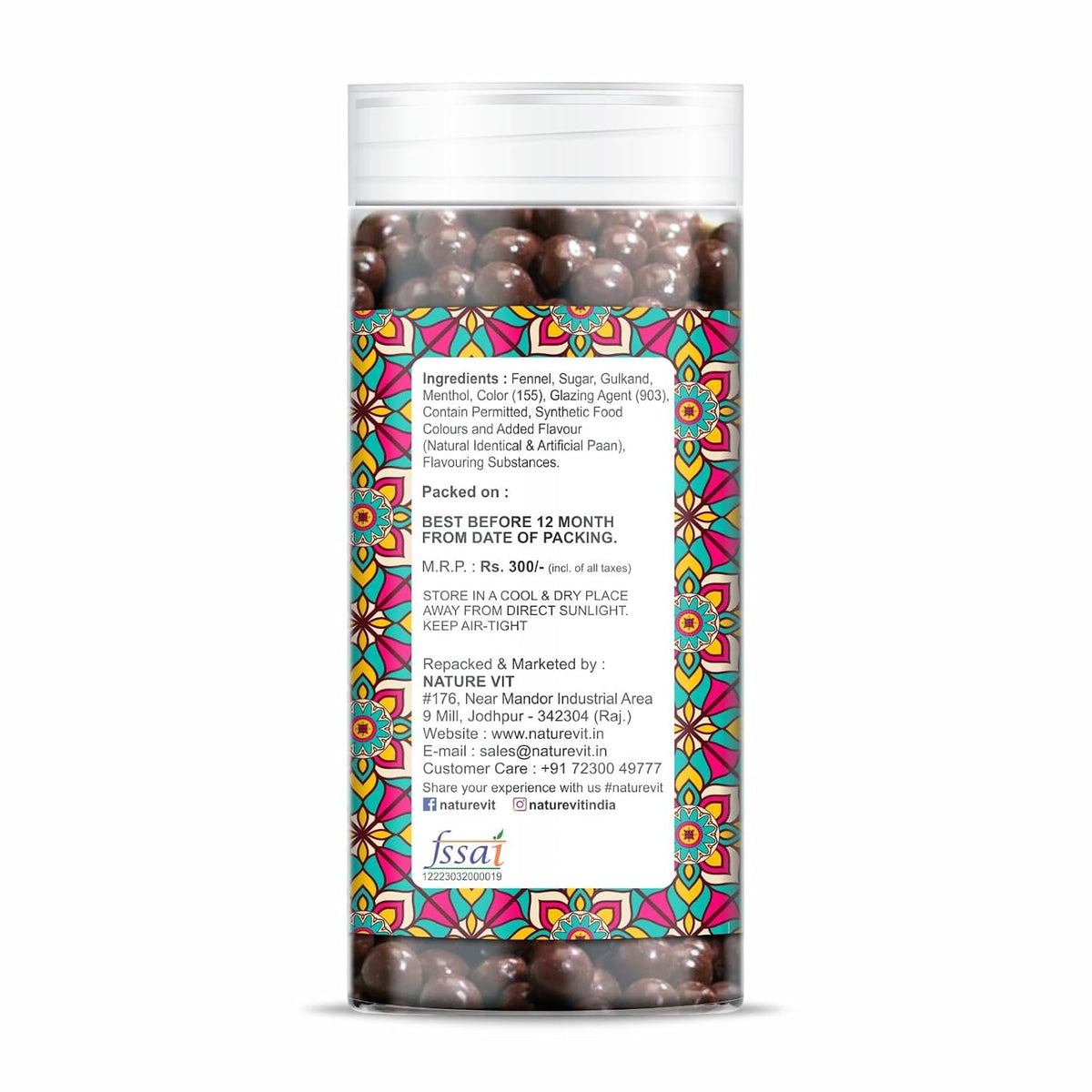 Naturevit Paan Shot 200g | Strong Paan Flavour Candy with Betel Leaf, Gulkand & Spices | Mouth Freshener Candy for All Ages | Post Meal Sweet Treat