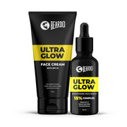 Beardo Ultra Glow Face Cream with SPF 30 & Brightening Face Serum with 15% Vitamin C, Glutathione & Niacinamide | Visible Brightness in 3 weeks | Dark Spot Reduction & Bright Skin | For Men (Pack of 2)