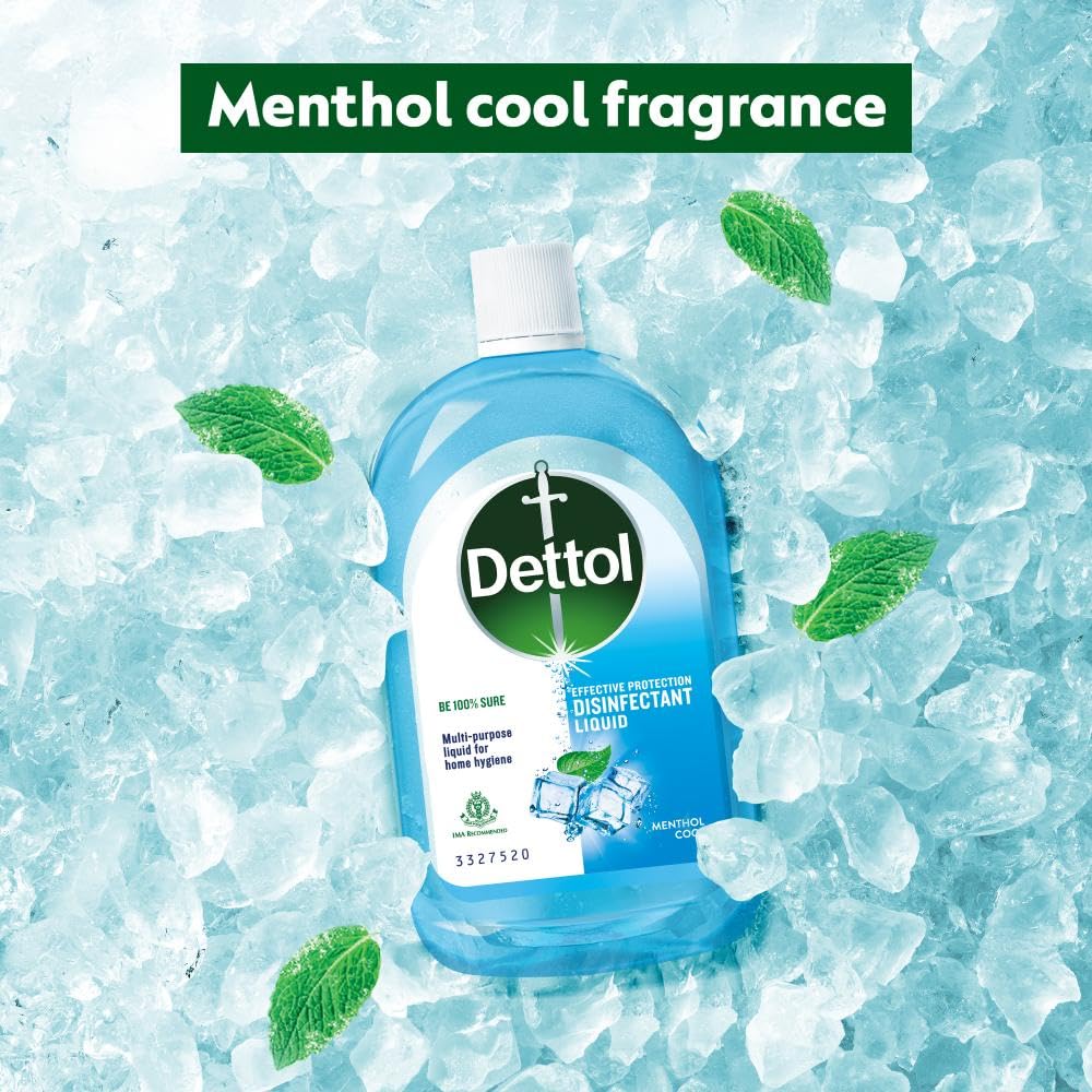 Dettol Liquid Disinfectant for Personal Hygiene, Surface Disinfection, Floor Cleaner (Menthol Cool, 550ml)