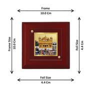 DIVINITI Golden Temple 24K Gold Plated MDF Photo Frame | Premium Sikh Table Top Frame for Home, Office & Prayer Room | Luxury Spiritual Gift Item for Housewarming, Festive Gifting| 10 x 10 CM