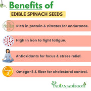 IndianJadiBooti Edible Spinach Seeds, 900 Grams Pack | (Pack Of 2)
