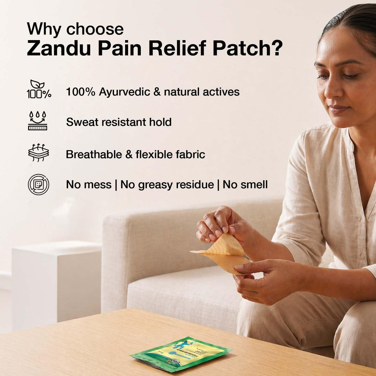 Zandu Ayurvedic Pain Relief Patch (Pack of 5 Patches) - A Specially Designed Pain Patch for Reducing Joint & Muscular Pain | Helps Provides Relief From Pain Associated with Osteoarthritis & Back Pain
