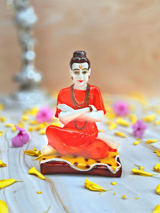 SHINDE EXPORTS Lord Shripad shrivallabh gurudatta murti bhagwan dattatreya Swamy dattaguru ek mukhi Datta Marble Idol for car (5.5 inches)