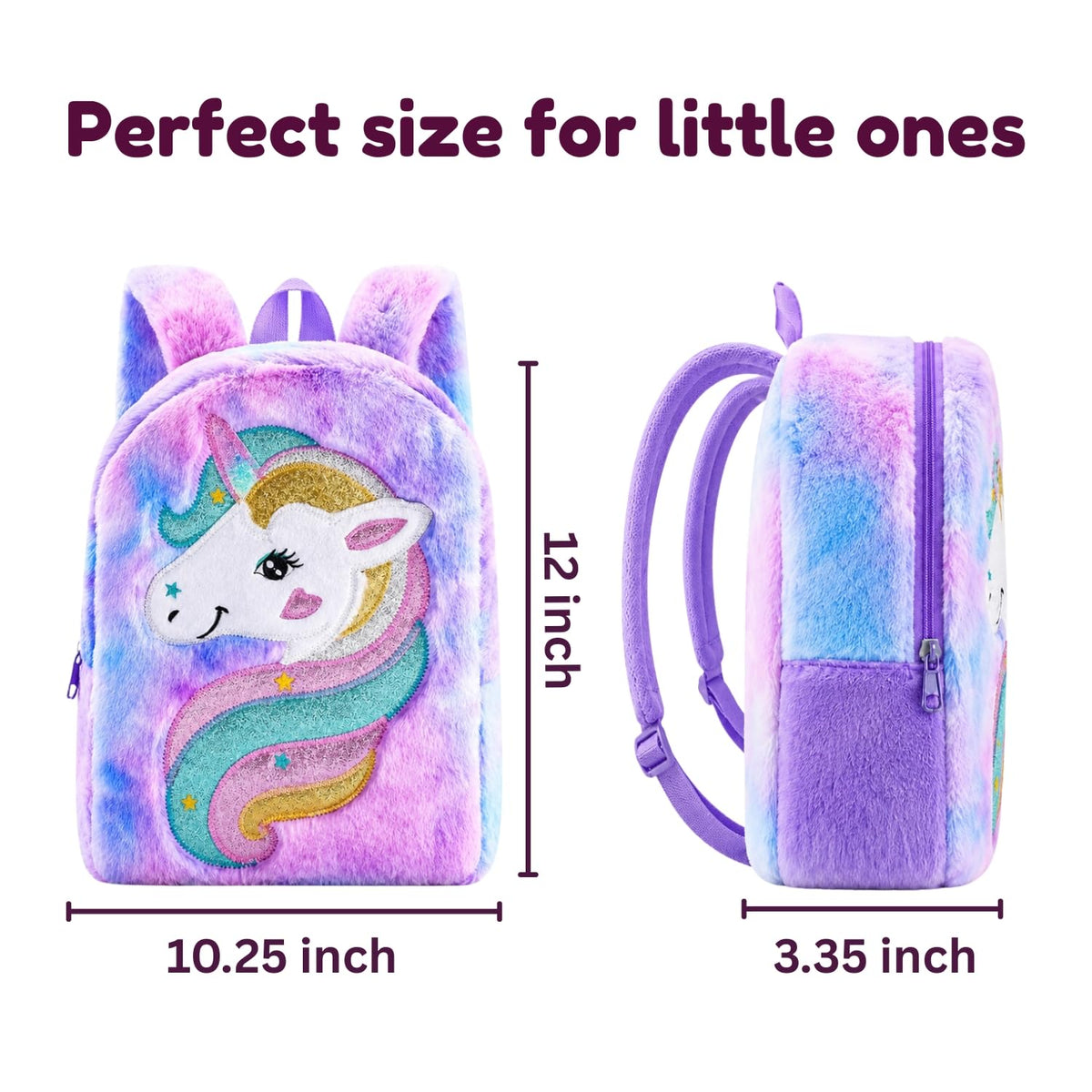 Toy Imagine Kids Soft Plush Unicorn Backpack for Girls 2-5 Years