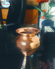 SHINDE EXPORTS Small Size Copper tamba lota Kalash for puja Drinking Water Pooja (9cm 85gms)
