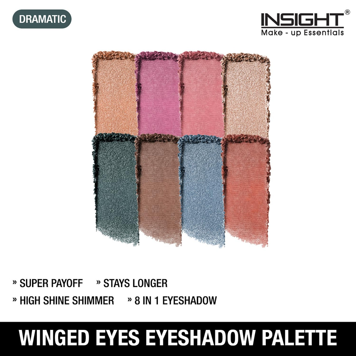 Insight Cosmetics Winged Eyes Eyeshadow Palette, MK06-DRAMATIC (Pack of 2)