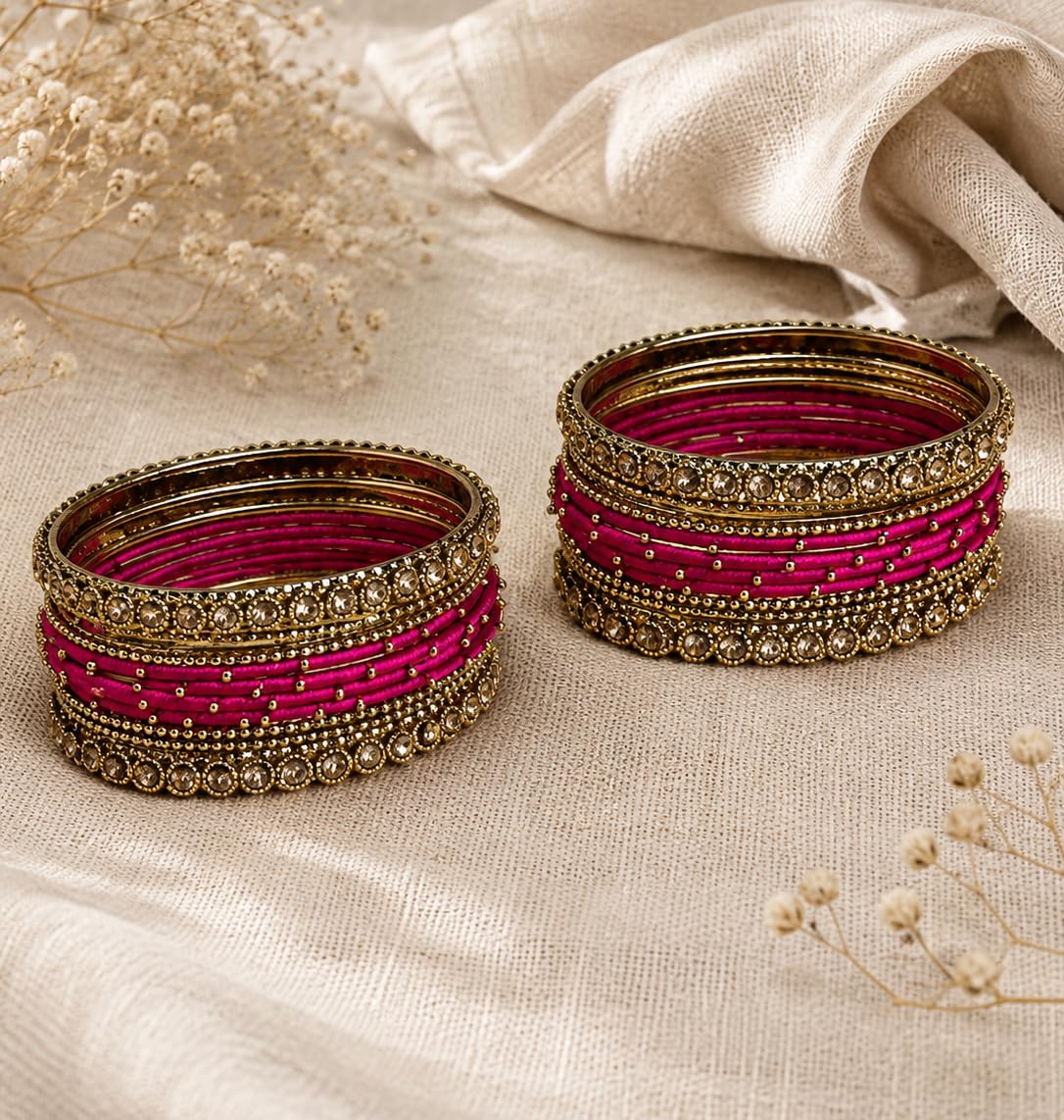 NMII Pink Metal Bangle Set for Girl