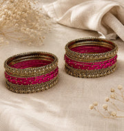NMII Pink Metal Bangle Set for Girl