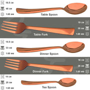 Parage 12 Pieces Stainless Steel Rose Gold Cutlery Set, 16 cm Each, Premium Spoon & Fork Set for Home & Kitchen, PVD Rose Gold Flatware, Elegant Dining (6 Dinner Spoons & 6 Dinner Forks)