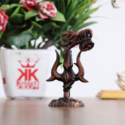 KridayKraft Metal Shivshakti Om Trishul Damru Rudaksha Mala Idol Symbol Statue. (Copper Antique Finish)