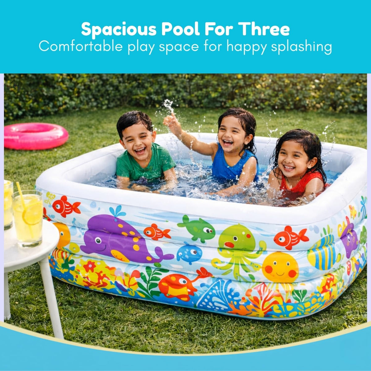 Toy Imagine Kids Tm 6 Ft Big PVC Swimming Pool Play Centre Swim Center Clearview Aquarium Inflatable Pool.Holi