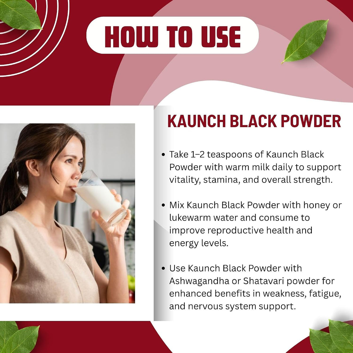 BrijBooti Black Kaunch Seeds Powder 100 Gr - Kaunch Beej Kala Powder - Mucuna Pruriens - Cowhage