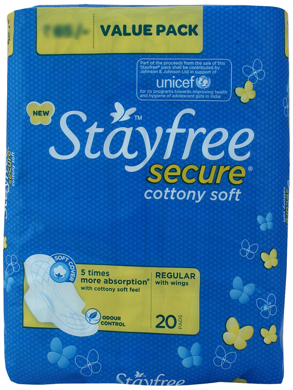 Stayfree Sanitary Napkins - Secure Cottony Soft (Regular With Wings), Pack of 20pcs