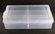 NMII Multipurpose Plastic Storage Box with Partitions | Transparent Organizer with Secure Lid | Ideal for Stationery, Craft Supplies, Tools, and Jewellery, Accessories | Lightweight-(6 Partitions)