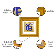 Diviniti Ek Omkar Gold Plated Wall Photo Frame, Table Décor| DG Frame 101 Size 1A and 24K Gold Plated Foil| Religious Photo Frame Idol For Pooja, Gifts Items (10 CM X 10 CM)