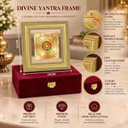 DIVINITI Siddh Energised Kuber Yantra | 24k Gold Plated Foil Wealth Attraction Vastu Frame for Home, Office & Puja Room | Premium Gift Box | Spiritual Yantra for Wealth, Prosperity & Financial Growth | 12 X 11 CM