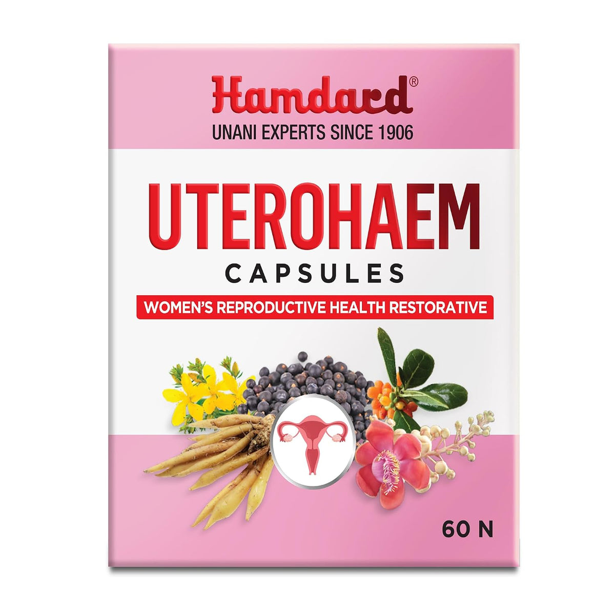 Hamdard Uterohaem Capsules|Women’s Wellness Formula| 60 Tab|Pack of 1