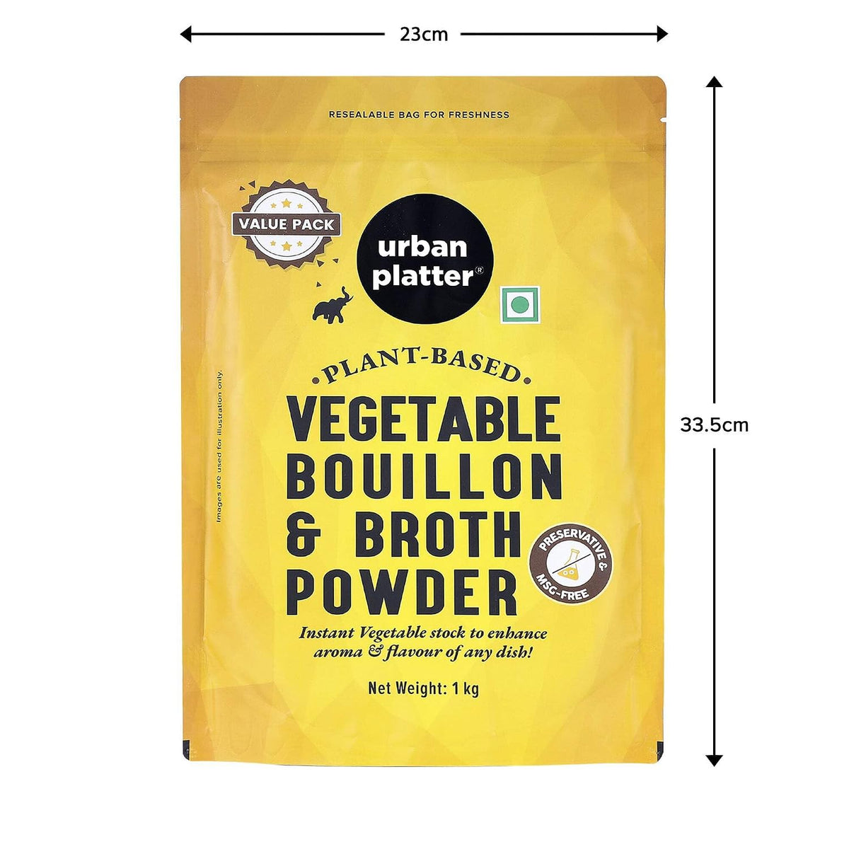 Urban Platter Vegetable Bouillon & Broth Powder, 1kg (Plant-Based | Instant Vegetable Stock | MSG-free | Umami-Rich)