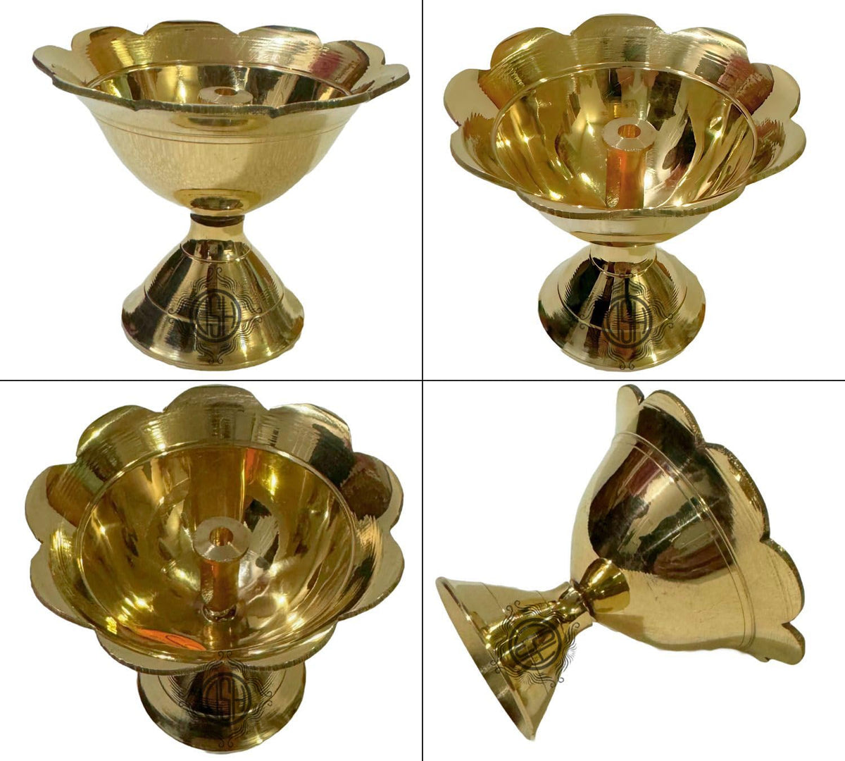 DSH Brass Diya for Pooja, Mandir, Diwali Festival Oil lamp Diya for Daily Pooja/Diwali Home Decoration and Gifting. (Small)
