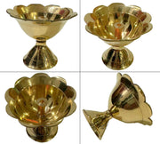 DSH Brass Diya for Pooja, Mandir, Diwali Festival Oil lamp Diya for Daily Pooja/Diwali Home Decoration and Gifting. (Small)