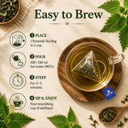 BLUE TEA - Nettle Tea - 30 Tea Bags - Plant Based | Helps With Body Detox and Digestion | UTI Support | Caffeine Free - Herbal Tea | Ziplock Pack