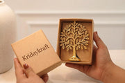 KridayKraft Kalpavriksha Tree of Life Showpiece with Birds, 15 cm Golden Metal Kalpvriksh for Home Mandir, Vastu, Office Table, Housewarming & Diwali Gift