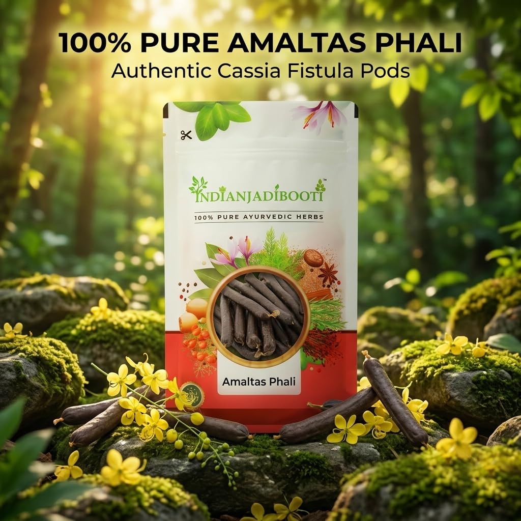 IndianJadiBooti Pure Amaltas Phali (Cassia Fistula) | Traditional Botanical for Gastrointestinal Harmony, Systemic Detox & Pitta Balance | 100g Pack of 2