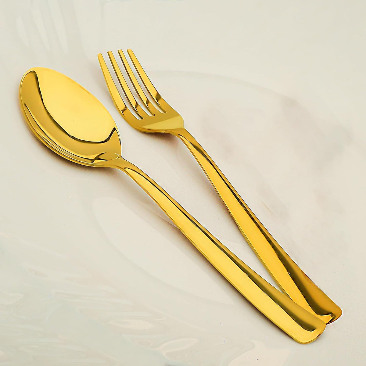 Parage 6 Pieces Stainless Steel Golden Spoon & Fork Set, 16 cm Each, Premium Cutlery Set for Home & Kitchen, PVD Gold Flatware, Elegant Dining (3 Dinner Spoons & 3 Dinner Forks)