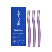 Be Bodywise Reusable Face Razor For Women - Pack of 3 | Instant & Painless Hair Removal | For Eyebrows, Upper Lip, Forehead, Peach Fuzz, Chin and Sideburns | Stainless Steel Blade & Firm Grip | Purple