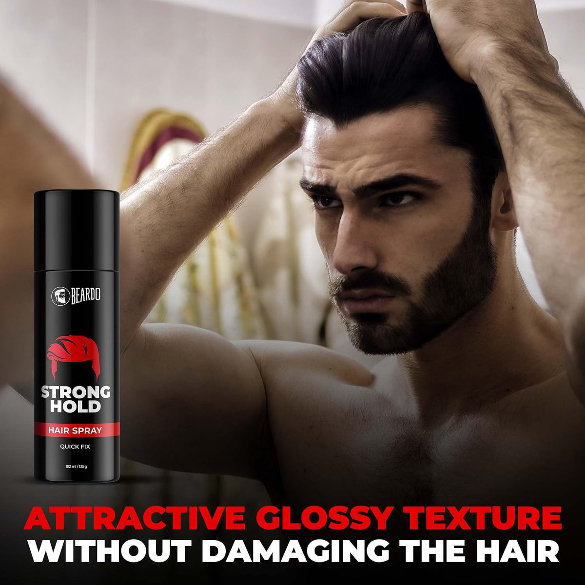 Beardo Strong Hold Hair Spray, 192 ml (Pack of 2) | Hair Spray for Men | Hair Styling | Hair Setting Spray | Hair Fixing Spray | Strong Hold | Natural Shine