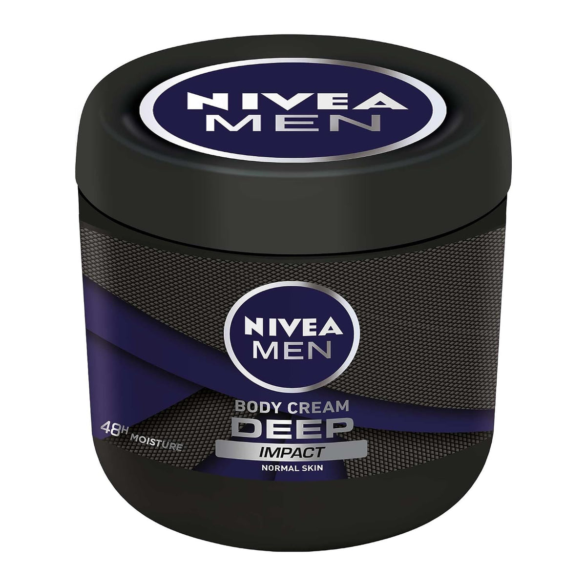 NIVEA MEN Deep Impact Body Cream with Black Carbon, 48H Intensive Moisture, Woody & Spicy Scent, for Normal Skin, 400 ml