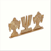 KridayKraft Tirupati Balaji Symbol Stand Shankh Chakra Namah Gold Plating Antique Decorative for Car Dashboard Home & Office Table Showpiece Figurines,Religious Gift Idol...