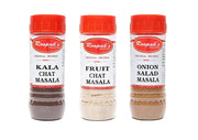 ROOPAK'S PIK-N-PAY's-Combo Pack Of Kala Chat Masala + Fruit Chat Masala + Onion Salad Masala(Pack Of 3,100Gm Each)