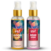 The Old Natural Snif Bloom Burst & Rose Aura Air Freshener Spray – 200ml | Uplifting Floral Aroma, Natural Air Freshener for Home, Office & Car Pack of 2 - Combo