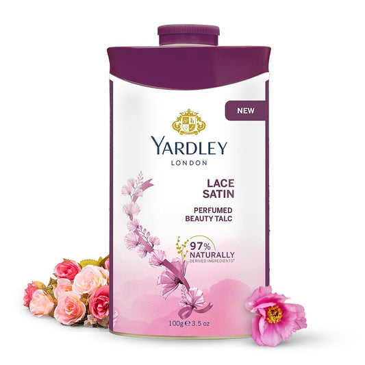 Yardley London Lace Satin Perfumed Beauty Talc, For Fragrant Glow |100 g