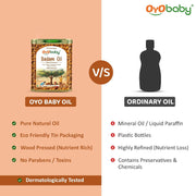 OYO BABY 100% Pure Wood Pressed Sweet Almond Oil for Baby - 100ml | Enriched with Vit E, Omega 3 & 6 | FSSAI Approved, Pediatrician Tested | Baby Massage Oil | Rogan Badam Oil