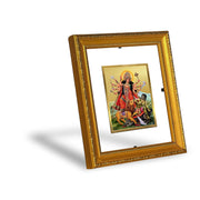 DIVINITI Goddess Durga Gold Plated Wall Photo Frame, Table Décor| DG Frame 101 Size 1 and 24K Gold Plated Foil| Religious Photo Frame Idol For Pooja, Gifts Items (13.5 CM X 15.5 CM)