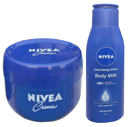 Nivea Cream 200ml with Nourishing Lotion Body Milk 75ml