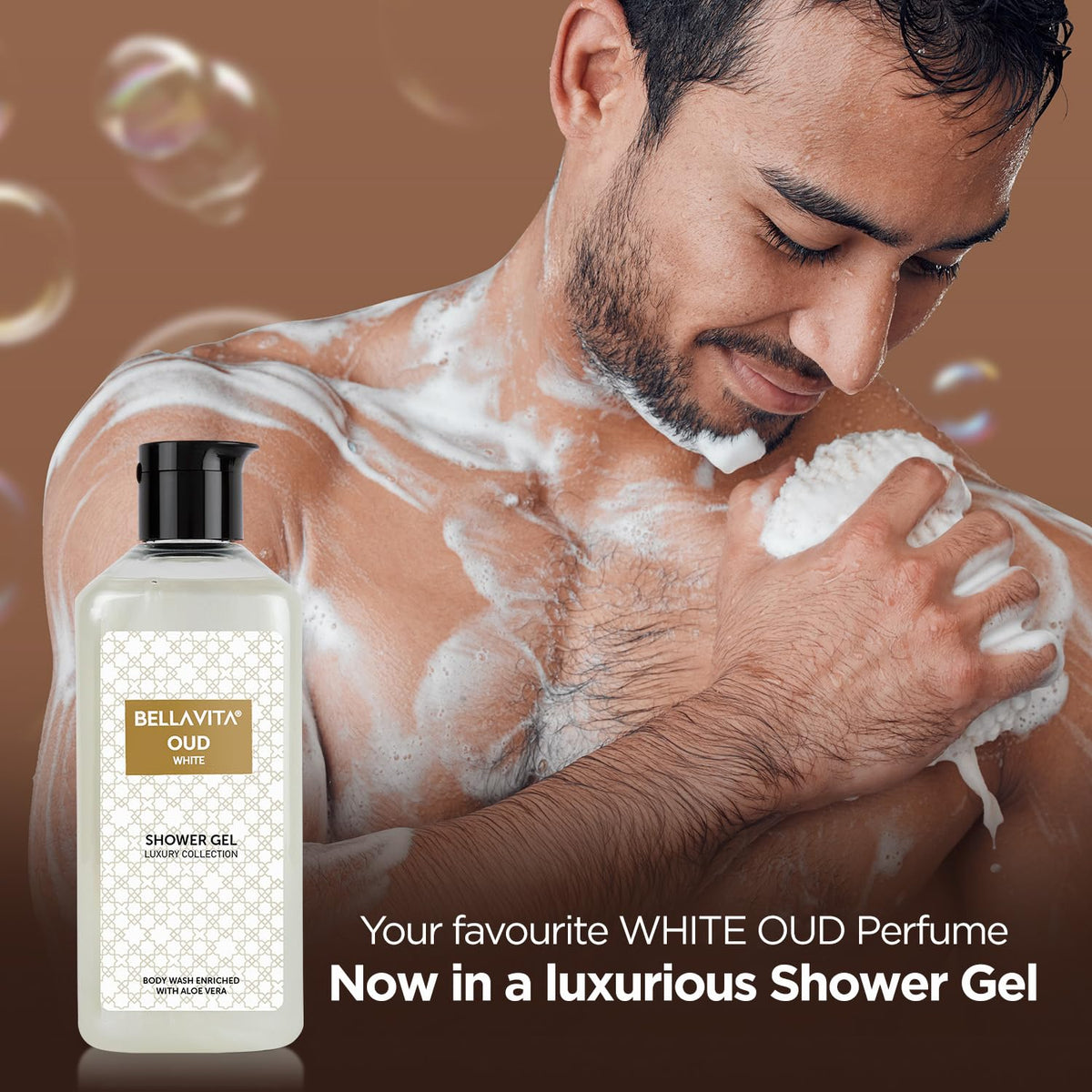 Bella Vita Luxury KLUB Man and OUD WHITE Body Wash Refreshing Shower Gel for Deep Cleansing, Hydrating & Moisturising Skin with Aloe Vera, 250 ml Each
