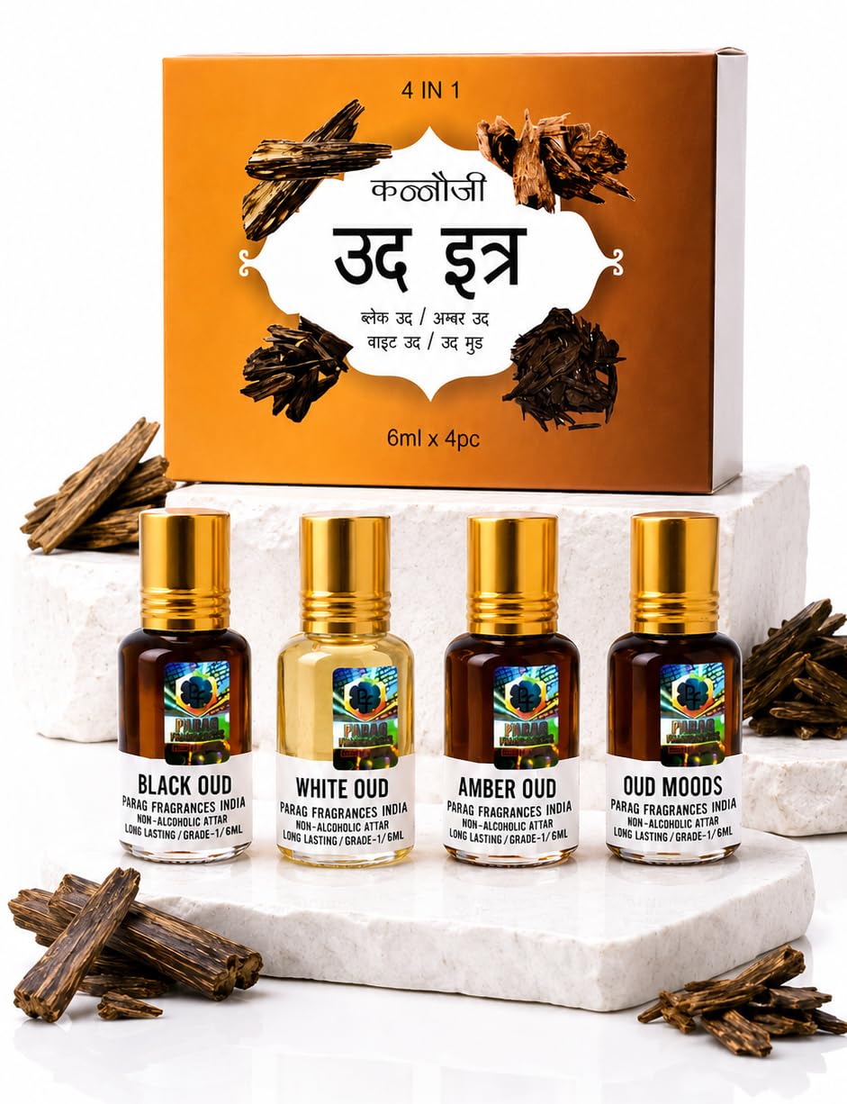 Parag Fragrances Oud 4 in 1 Attar Gift Set of 6ml Each