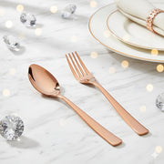 Parage 12 Pieces Stainless Steel Rose Gold Cutlery Set, 16 cm Each, Premium Spoon & Fork Set for Home & Kitchen, PVD Rose Gold Flatware, Elegant Dining (6 Dinner Spoons & 6 Dinner Forks)